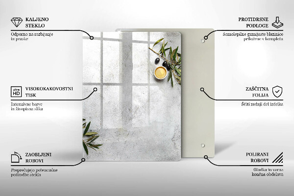 Copri fornello cucina Olive su cemento