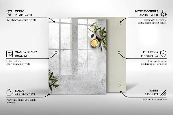 Copri fornello cucina Olive su cemento