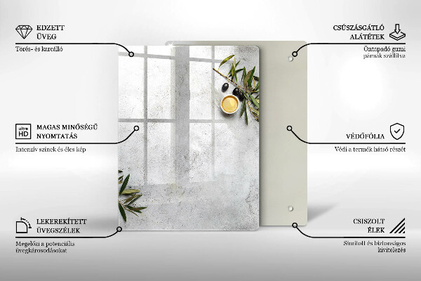 Copri fornello cucina Olive su cemento