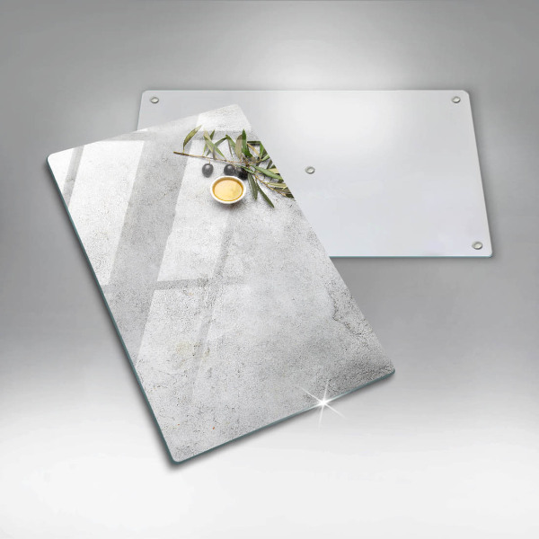 Copri fornello cucina Olive su cemento