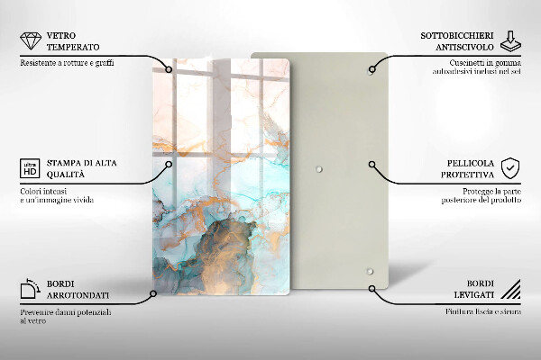 Copri fornello cucina Astrazione del marmo