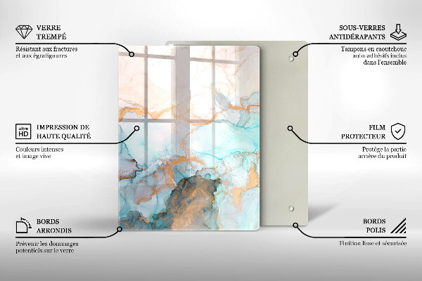 Copri fornello cucina Astrazione del marmo