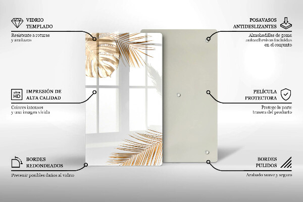 Copri fornello cucina foglie dorate