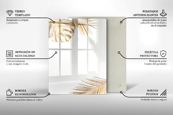 Copri fornello cucina foglie dorate