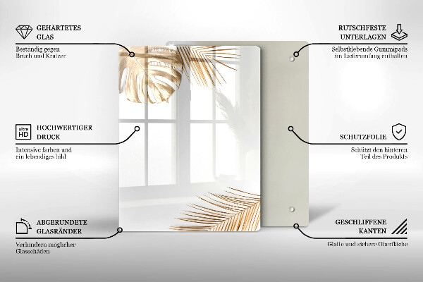 Copri fornello cucina foglie dorate