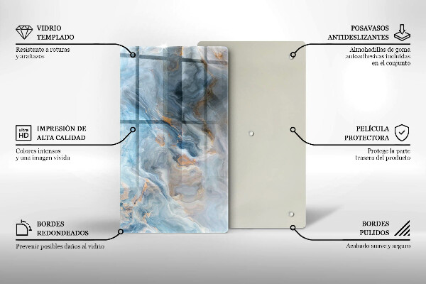 Copri fornello cucina Trama di marmo