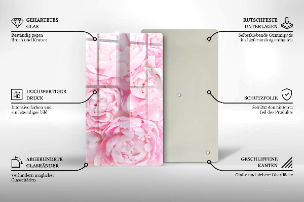 Copri piano induzione Peonie delicate