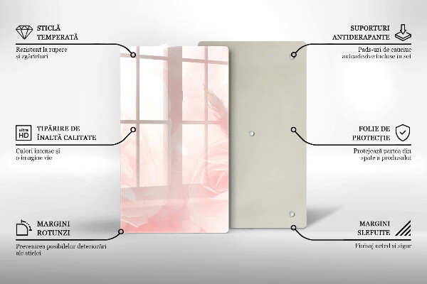 Copri piano induzione Sfondo di rose pastello