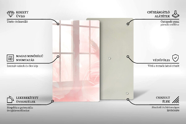 Copri piano induzione Sfondo di rose pastello