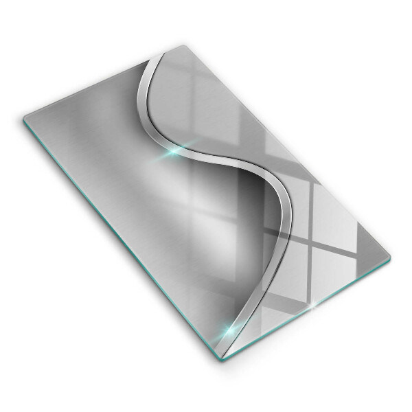 Copri fornello cucina Metallo argentato astratto