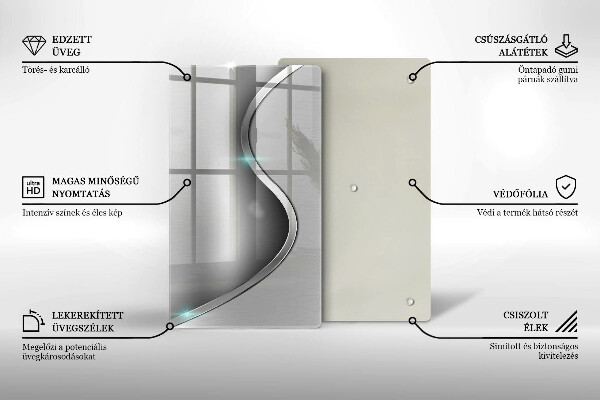 Copri fornello cucina Metallo argentato astratto