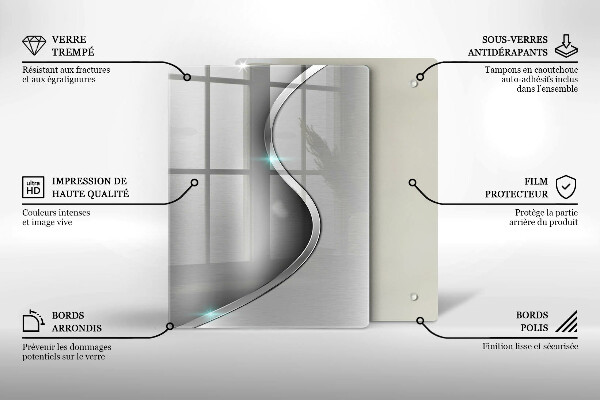 Copri fornello cucina Metallo argentato astratto