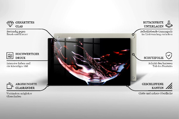 Copri piano cottura Un bicchiere di vino rosso