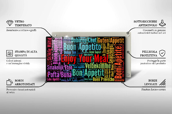 Copri piano cottura Sottotitoli Buon appetito lingue