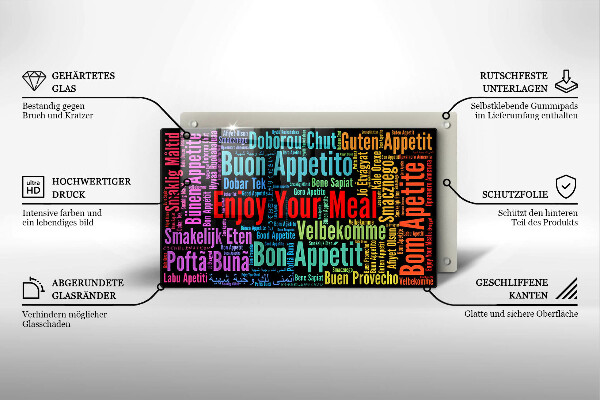 Copri piano cottura Sottotitoli Buon appetito lingue
