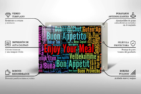 Copri piano cottura Sottotitoli Buon appetito lingue