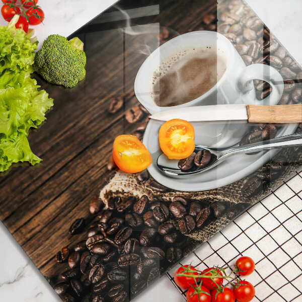 Copri piano induzione Tazza e chicchi di caffè