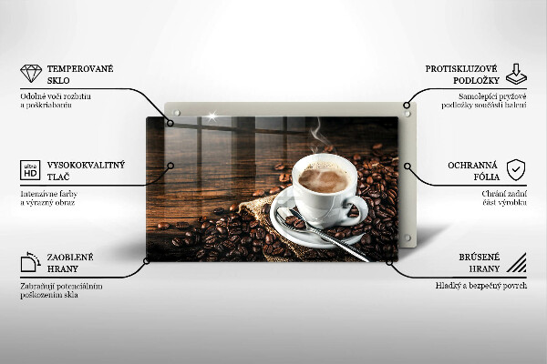 Copri piano induzione Tazza e chicchi di caffè