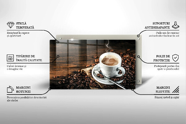 Copri piano induzione Tazza e chicchi di caffè