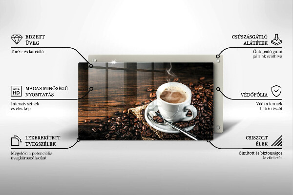 Copri piano induzione Tazza e chicchi di caffè