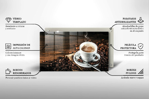 Copri piano induzione Tazza e chicchi di caffè