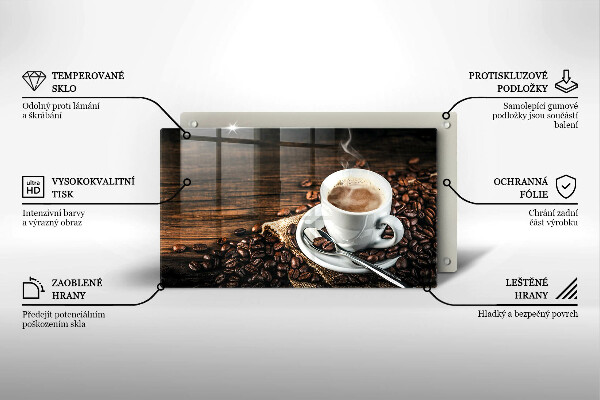 Copri piano induzione Tazza e chicchi di caffè