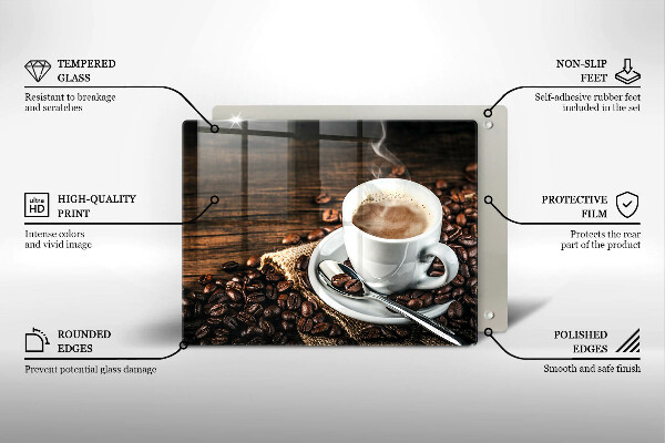 Copri piano induzione Tazza e chicchi di caffè