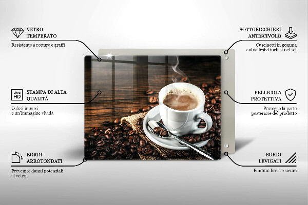 Copri piano induzione Tazza e chicchi di caffè