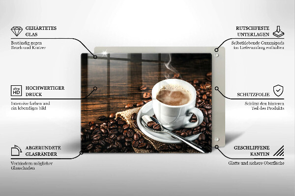 Copri piano induzione Tazza e chicchi di caffè