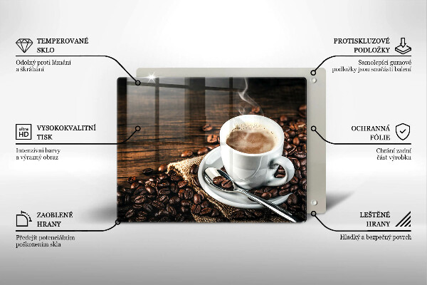 Copri piano induzione Tazza e chicchi di caffè