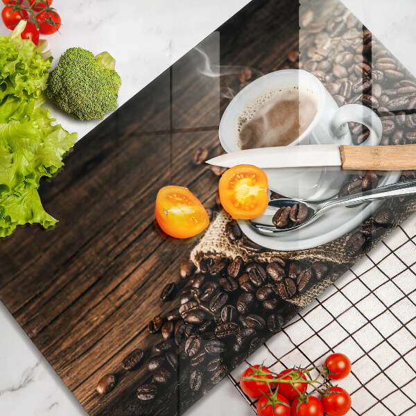 Copri piano induzione Tazza e chicchi di caffè