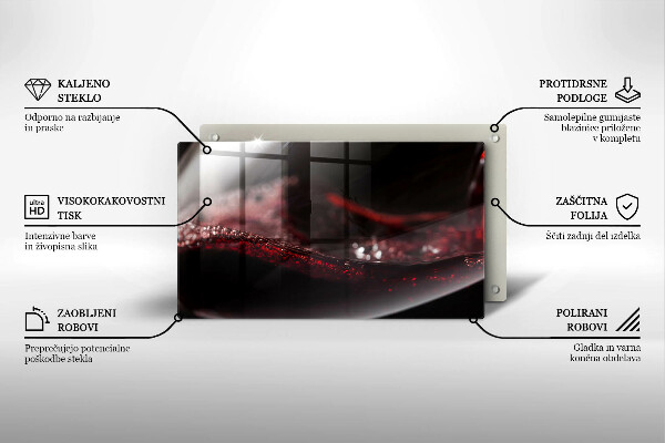 Copri piano induzione Vino rosso in un bicchiere
