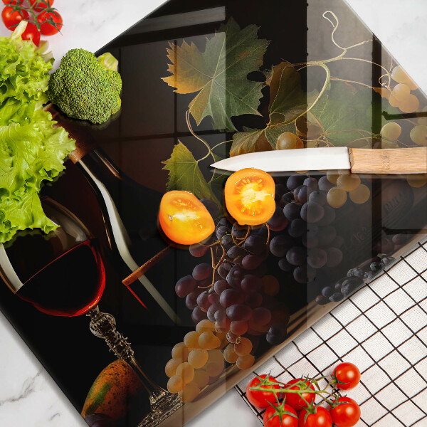 Copri piano induzione Bicchiere di vino e uva