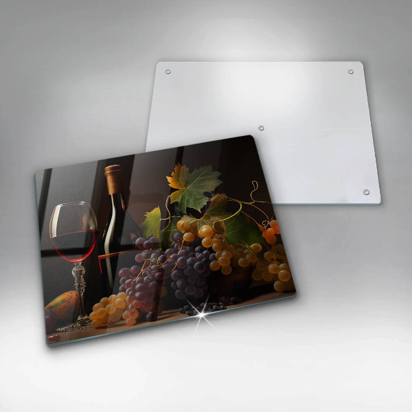 Copri piano induzione Bicchiere di vino e uva