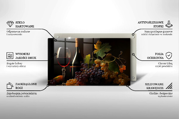 Copri piano induzione Bicchiere di vino e uva