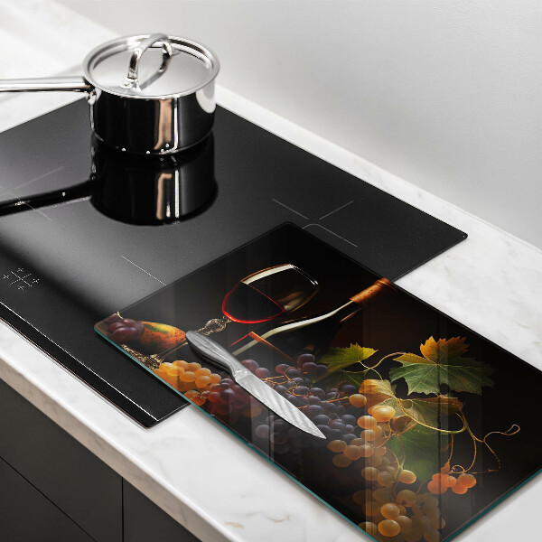 Copri piano induzione Bicchiere di vino e uva