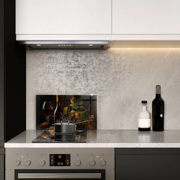 Copri piano induzione Bicchiere di vino e uva