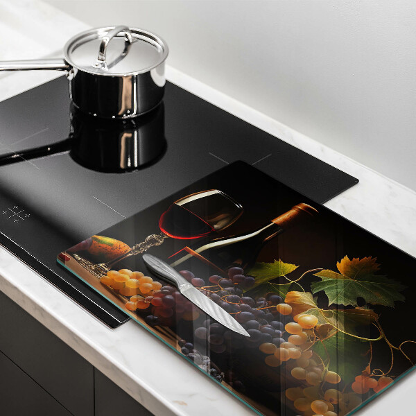 Copri piano induzione Bicchiere di vino e uva
