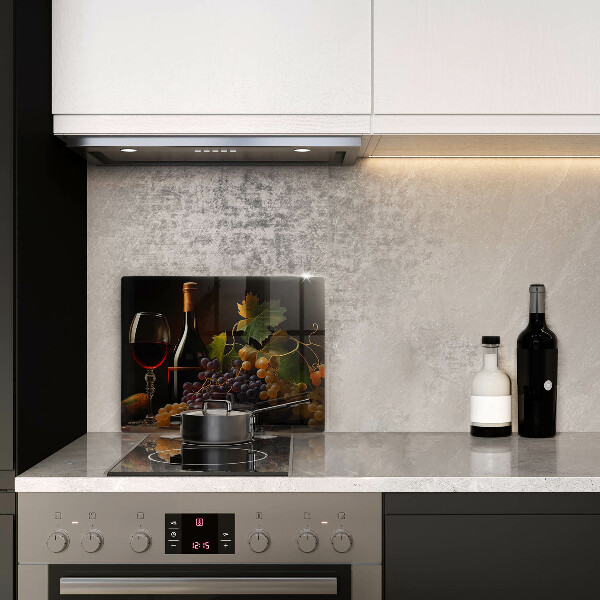 Copri piano induzione Bicchiere di vino e uva