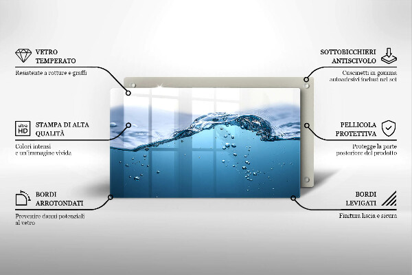 Copri piano induzione Acqua blu