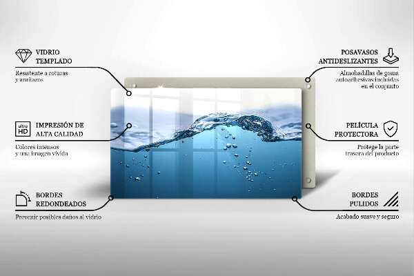 Copri piano induzione Acqua blu