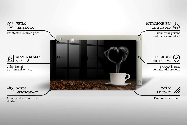 Copri piano cottura Cuore della tazza di caffè