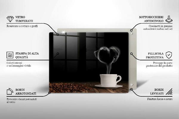 Copri piano cottura Cuore della tazza di caffè