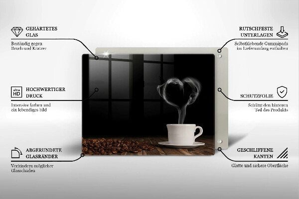 Copri piano cottura Cuore della tazza di caffè
