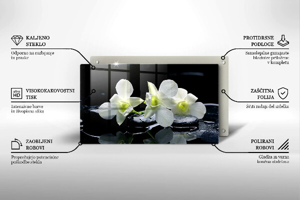 Copri piano cottura Fiori bianchi nell'acqua Zen