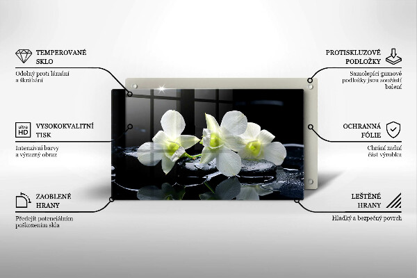 Copri piano cottura Fiori bianchi nell'acqua Zen