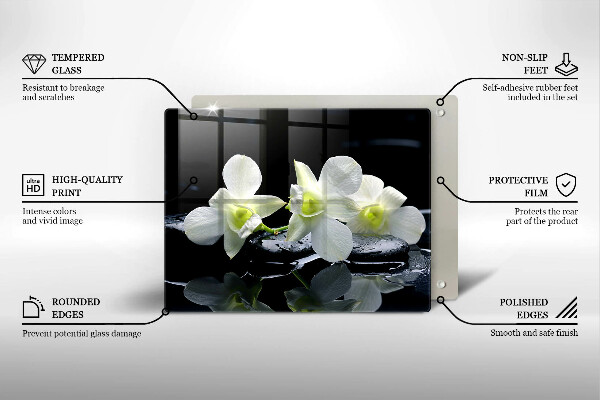 Copri piano cottura Fiori bianchi nell'acqua Zen