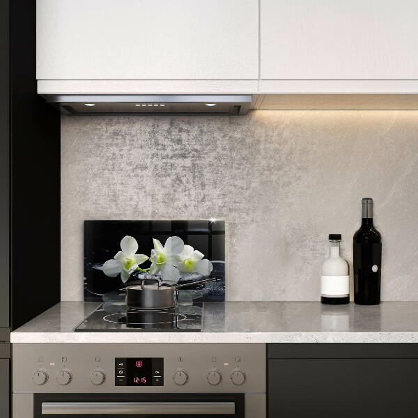 Copri piano cottura Fiori bianchi nell'acqua Zen