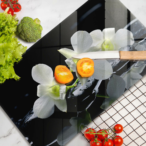 Copri piano cottura Fiori bianchi nell'acqua Zen