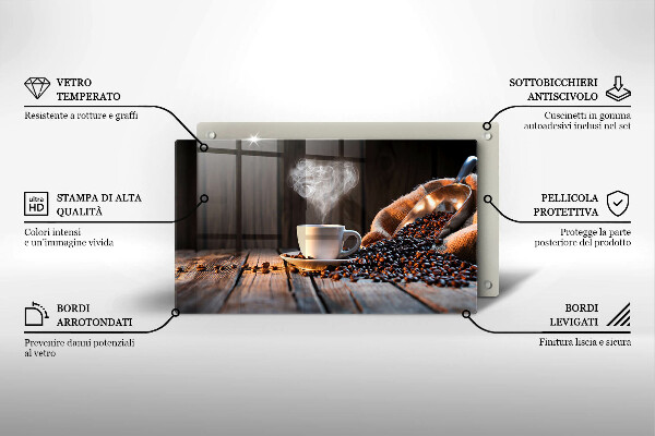 Copri piano cottura Tazza e cuore di caffè